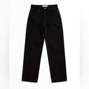 Bershka Black Straight Leg Jeans High Rise Minimalist Y2K Size 4